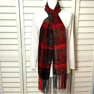 Coach Multicolor Knit Fringe 100% Rayon Scarf